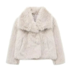 Women's Plush Lapel Winter Coat