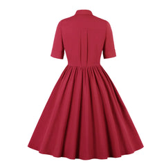 Vintage Short Sleeve Dress with Waist Cinching