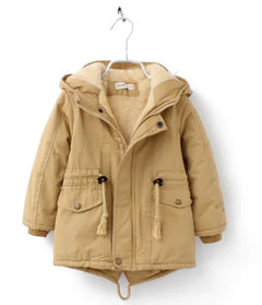 Boys' Thick Hooded Winter Coat with Fleece Lining