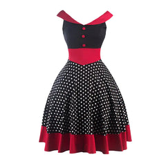 2020 Vintage Style 1950s Polka Dot Dress for Women