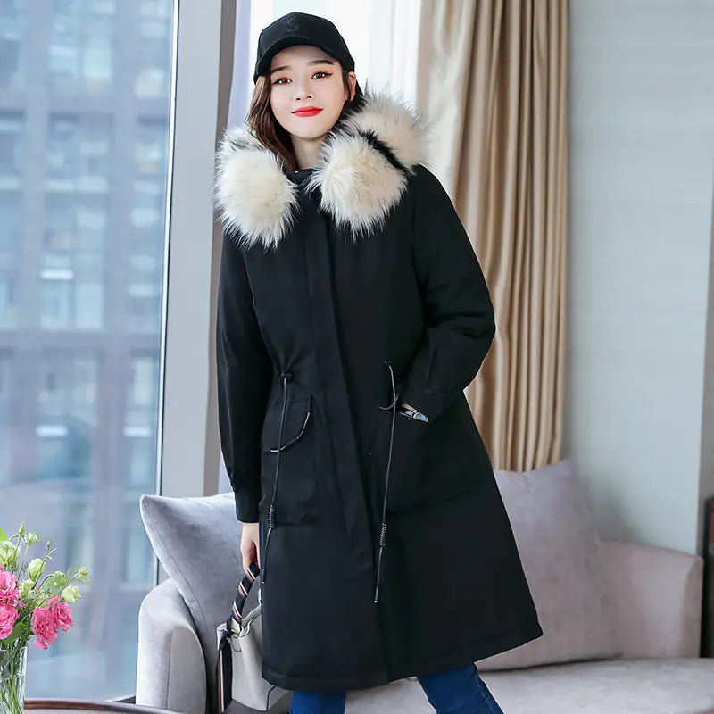 Women's Winter Parka with Fur Collar E9009