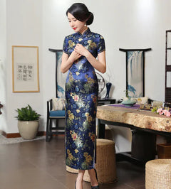 Summer Vintage Chinese Style Long Qipao Dress