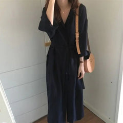 Chic Vintage Long Dress for Women - Autumn/Winter Collection