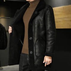 Men's Thick Double-sided Velvet Mid-length Winter Coat