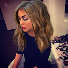 Short Curly Wig with Ombre Color and Middle Parting