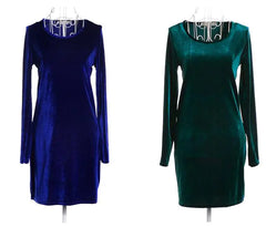 LIVA Velvet Long Sleeve Bodycon Dress