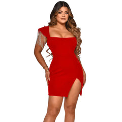 Tassel Dress for Women - Tight Sleeveless Style
