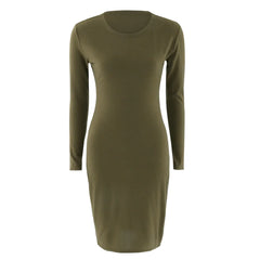 Elegant Solid Color Bodycon Dress