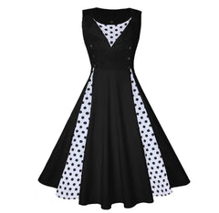 Vintage Patchwork A-Line Dress Inspired by Hepburn