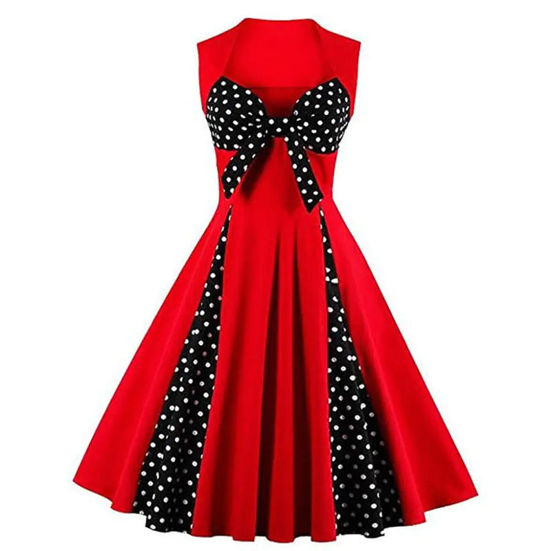 Vintage Patchwork A-Line Dress Inspired by Hepburn