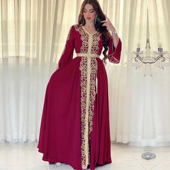 Embroidered Dress for Muslim Party and Evening Events