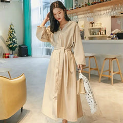 Chic Vintage Long Dress for Women - Autumn/Winter Collection