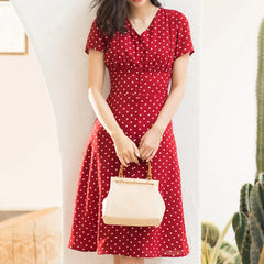 Vintage French Chiffon Summer Dress for Women