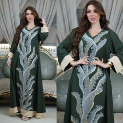 AB330 Fashionable Muslim Abaya with Sequin Embroidery