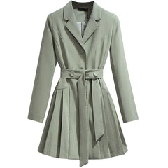 High-Quality 2020 Autumn Vintage Pleated Dress for Women
