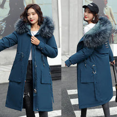 Women's Winter Parka with Fur Collar E9009