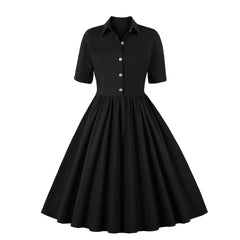 Vintage Short Sleeve Dress with Waist Cinching