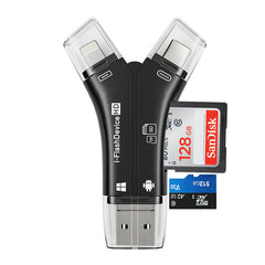 4-in-1 OTG Card Reader for Apple Devices