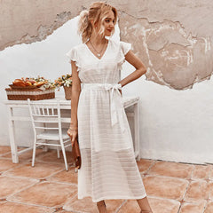 French Vintage Dress - Elegant Summer Fashion for Women