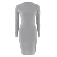 Elegant Solid Color Bodycon Dress