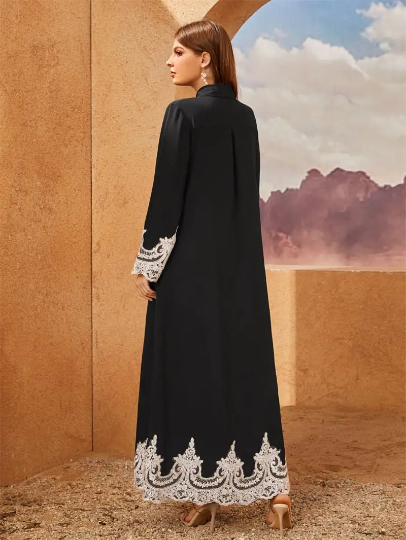 Middle East Arab Lace Blouse and Cardigan Dress