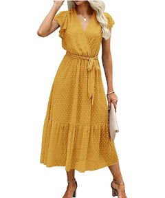 French Vintage Dress - Elegant Summer Fashion for Women