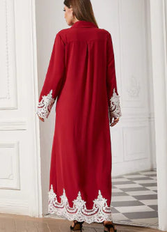 Middle East Arab Lace Blouse and Cardigan Dress