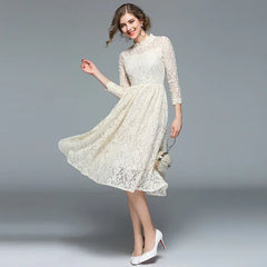 Vintage French Lace Dress with Thickened Lining