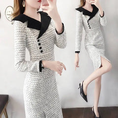 Vintage Waist-Defined Woolen Dress