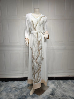 AB330 Fashionable Muslim Abaya with Sequin Embroidery