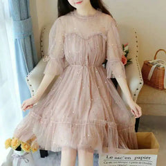 Women's Fairy Dress with Spring and Summer Net Yarn Skirt