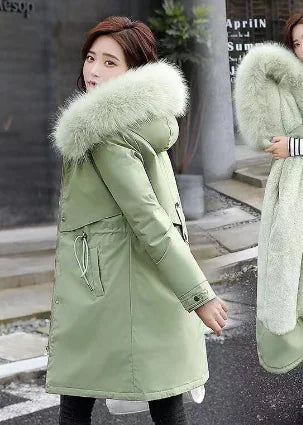 GEORGINA Quilted Winter Coat with Fur Collar (One Piece)