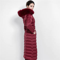 Luxury Women's Winter Coat with Fox Fur Collar