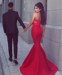 Red Strapless Bodycon Dress