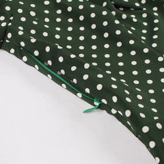 Vintage Polka Dot Short Sleeve Dress with Waist Detail