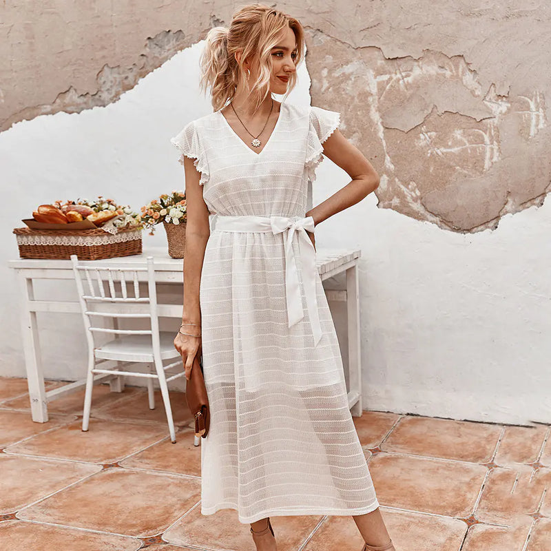 French Vintage Dress - Elegant Summer Fashion for Women