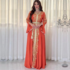 Embroidered Dress for Muslim Party and Evening Events
