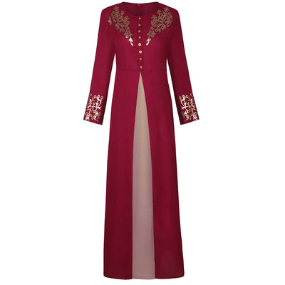 Middle Eastern Dress with Bronzing Print Design