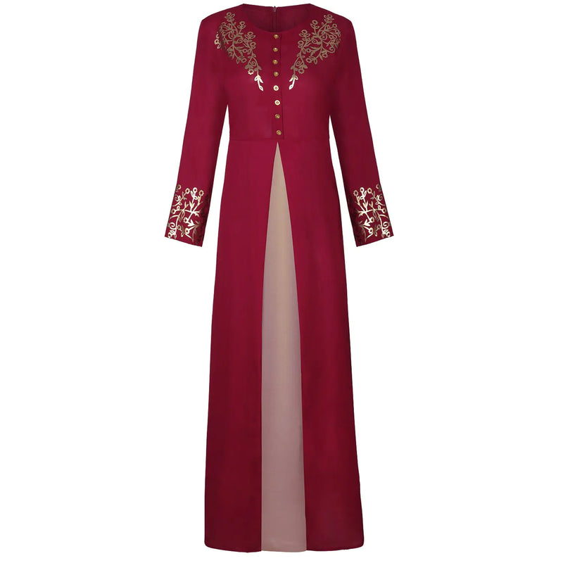 Middle Eastern Dress with Bronzing Print Design