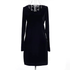 LIVA Velvet Long Sleeve Bodycon Dress