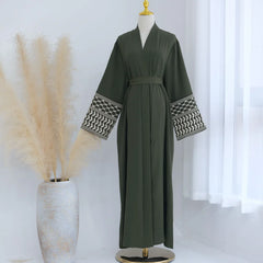 Embroidered Tassel Cardigan Robe