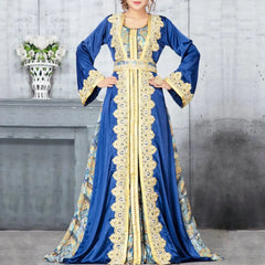 Middle Eastern Printed Muslim Robe Dress