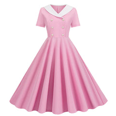 2020 Vintage Doll Collar Short Sleeve Dress