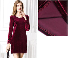 LIVA Velvet Long Sleeve Bodycon Dress