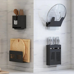 Nordic Minimalist Kitchen Storage Rack with Utensil Holder