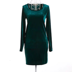 LIVA Velvet Long Sleeve Bodycon Dress