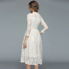 Vintage French Lace Dress with Thickened Lining