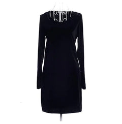 LIVA Velvet Long Sleeve Bodycon Dress