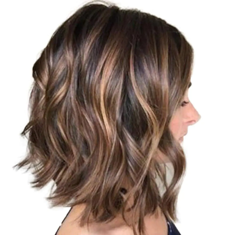 Short Curly Wig with Ombre Color and Middle Parting