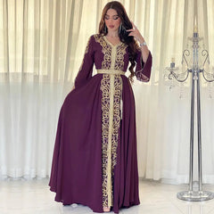 Embroidered Dress for Muslim Party and Evening Events